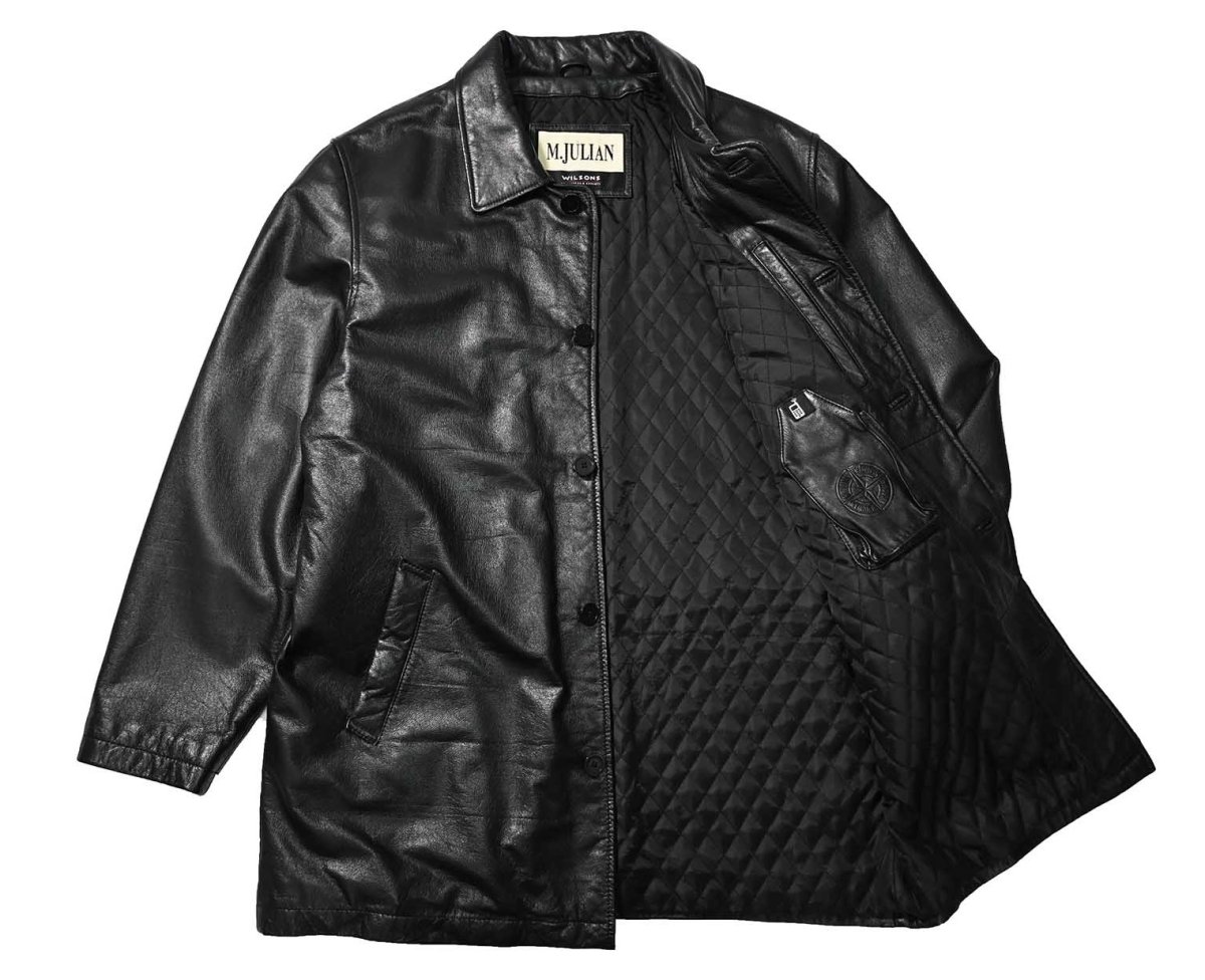 画像5: Used Wilsons M.Julian Leather Coat Black (5)