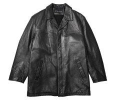 画像1: Used Kenneth Cole Leather Coat Black (1)