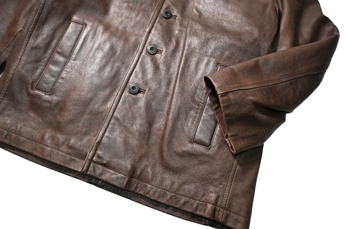 画像4: Used Wilsons M.Julian Leather Coat Brown (4)