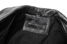 画像6: Used Kenneth Cole Leather Coat Black (6)