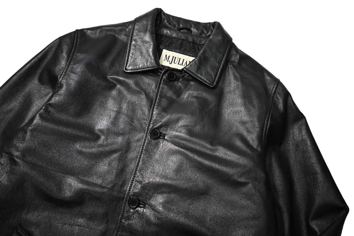 画像3: Used Wilsons M.Julian Leather Coat Black (3)