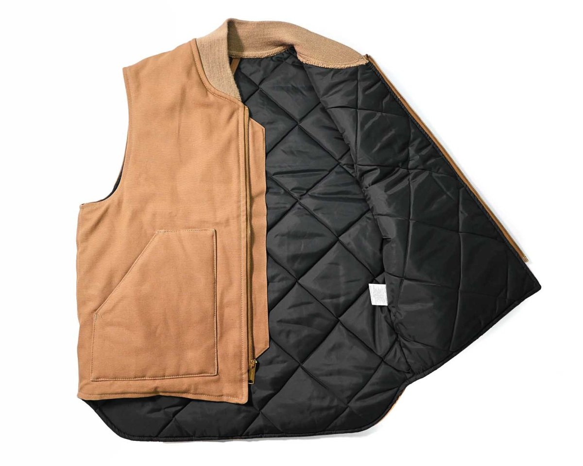 画像5: Deadstock Carhartt Quilt Lined Duck Vest Brown made in USA (5)