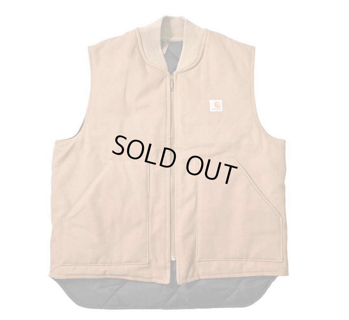 画像1: Deadstock Carhartt Quilt Lined Duck Vest Brown made in USA (1)