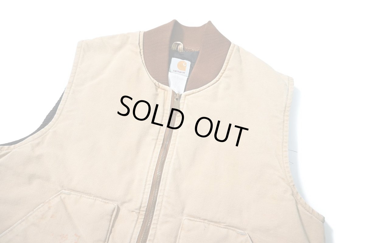 画像3: Used Carhartt Quilt Lined Duck Vest Brown made in USA (3)