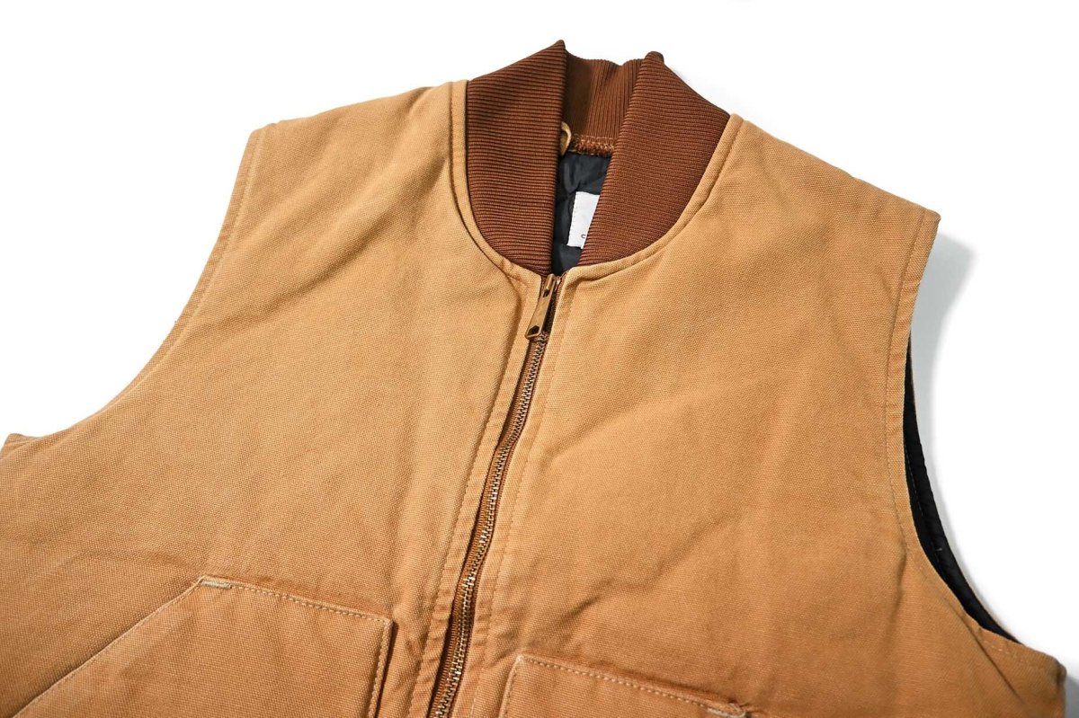 画像3: Used Carhartt Quilt Lined Duck Vest Brown made in USA (3)