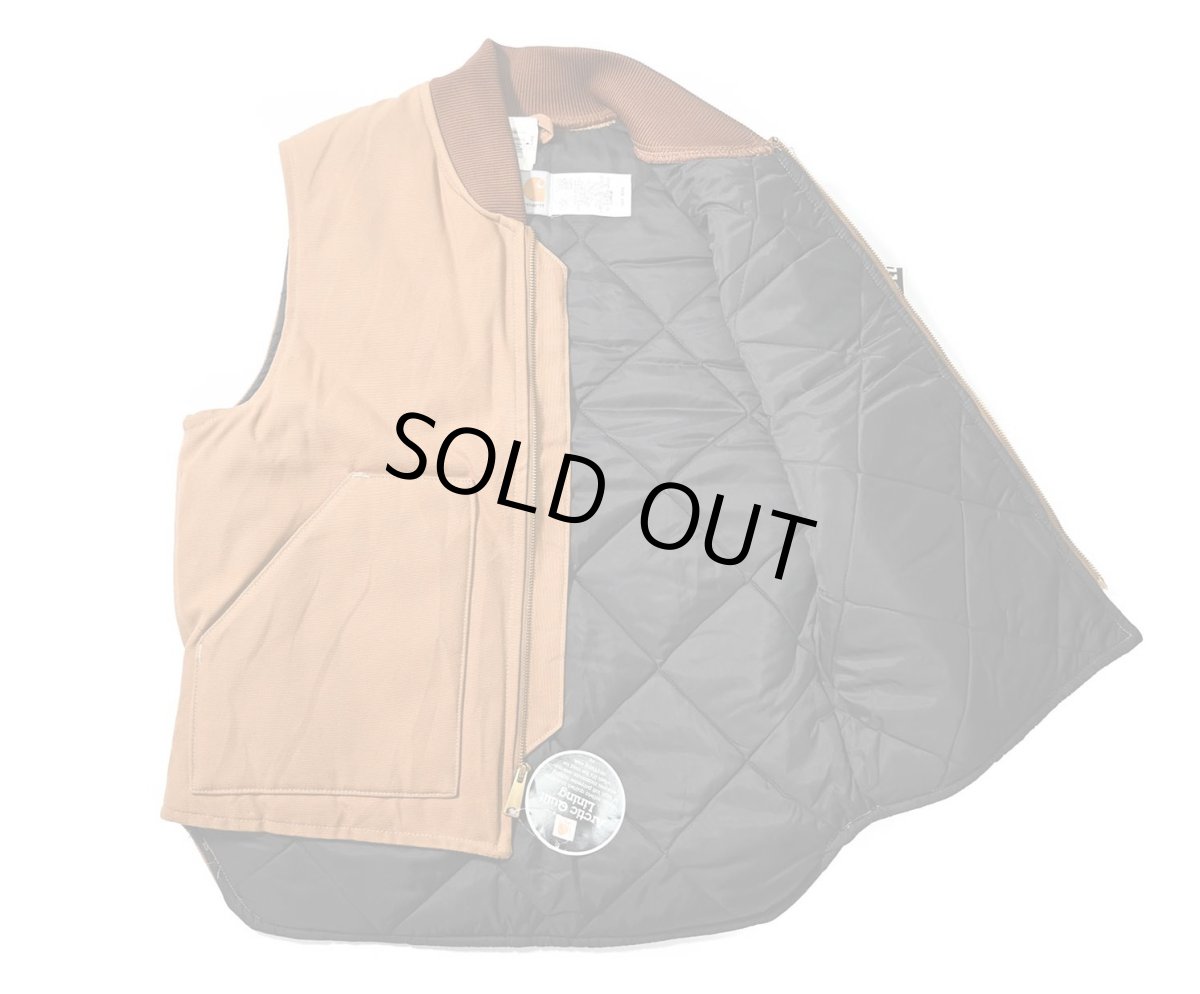 画像4: Deadstock Carhartt Quilt Lined Duck Vest Brown made in USA (4)