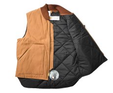 画像4: Deadstock Carhartt Quilt Lined Duck Vest Brown made in USA (4)