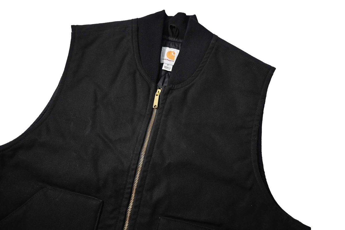 画像3: Used Carhartt Quilt Lined Duck Vest Black (3)