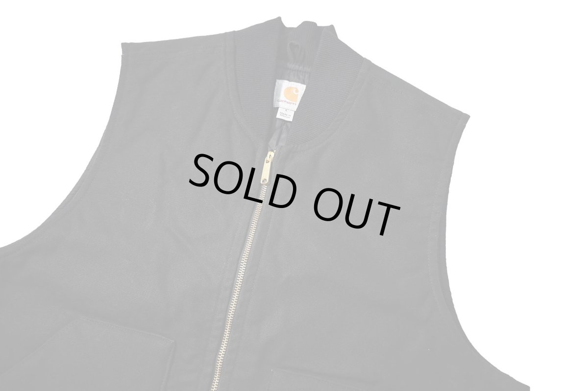 画像3: Used Carhartt Quilt Lined Duck Vest Black (3)
