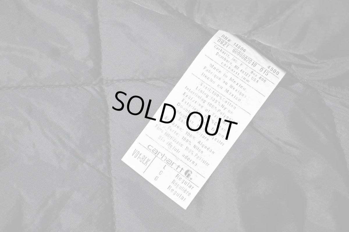 画像7: Used Carhartt Quilt Lined Duck Vest Black (7)