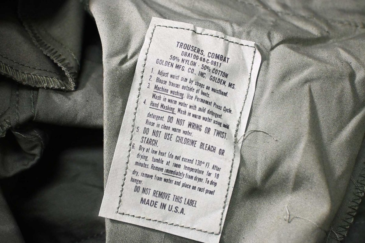 画像8: 80s Deadstock Us Military Poplin Combat Trouser  (8)