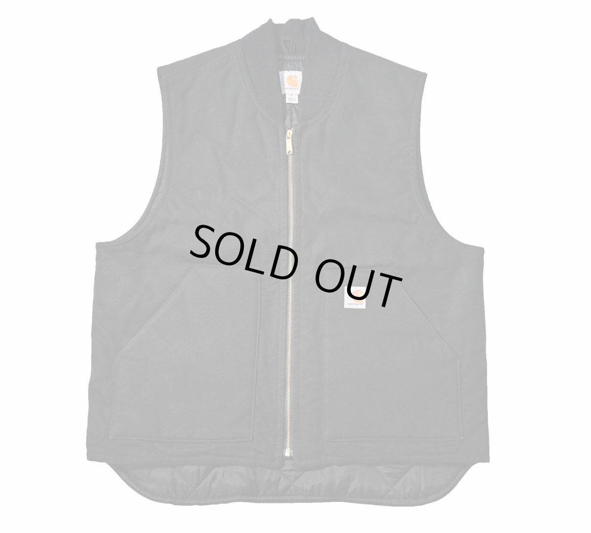 画像1: Used Carhartt Quilt Lined Duck Vest Black (1)
