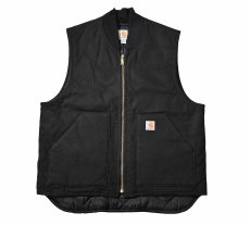 画像1: Used Carhartt Quilt Lined Duck Vest Black (1)