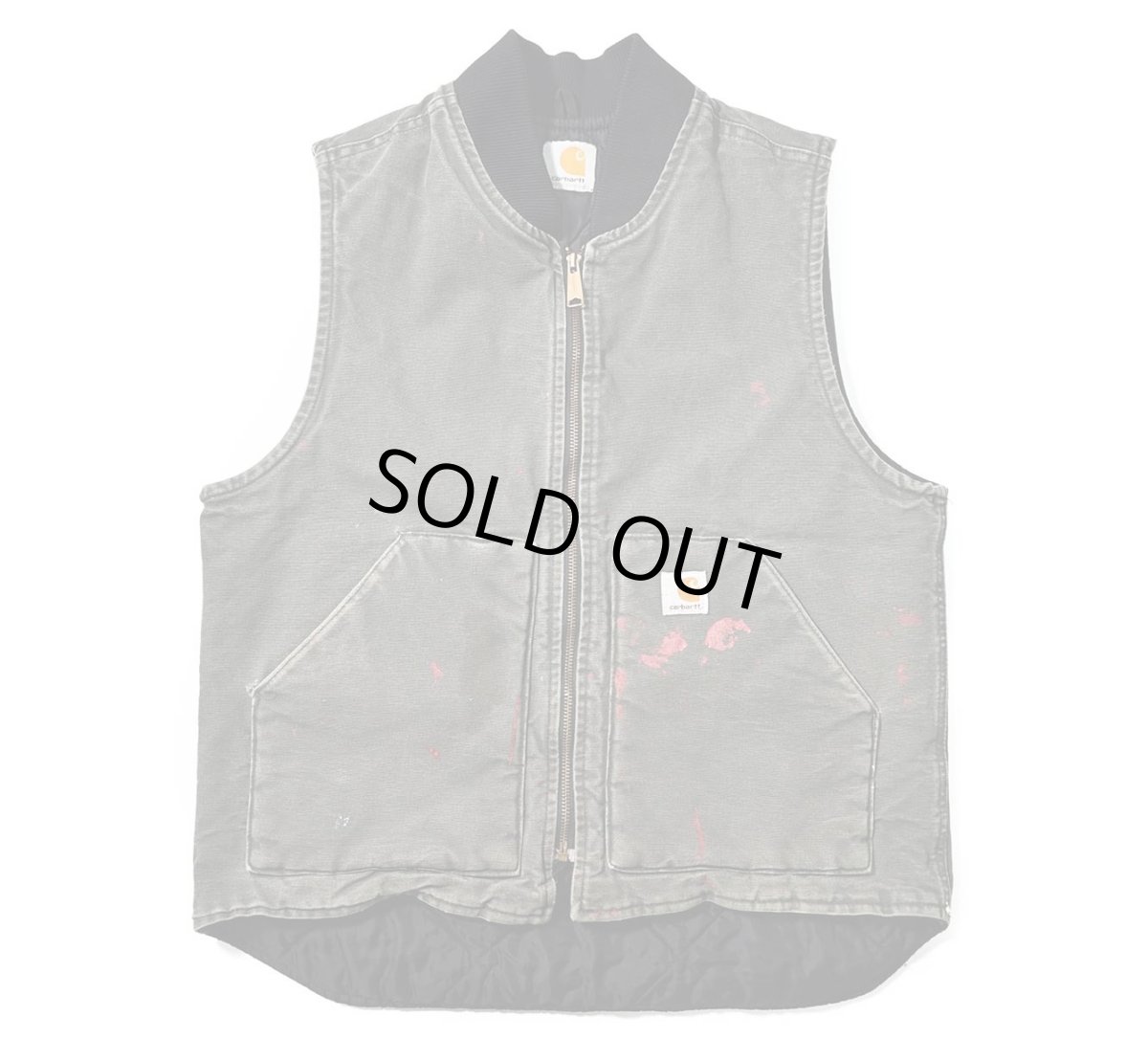 画像1: Used Carhartt Quilt Lined Duck Vest Moss (1)