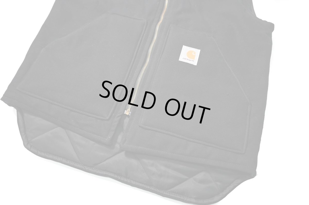 画像4: Deadstock Carhartt Quilt Lined Duck Vest Black made in USA (4)