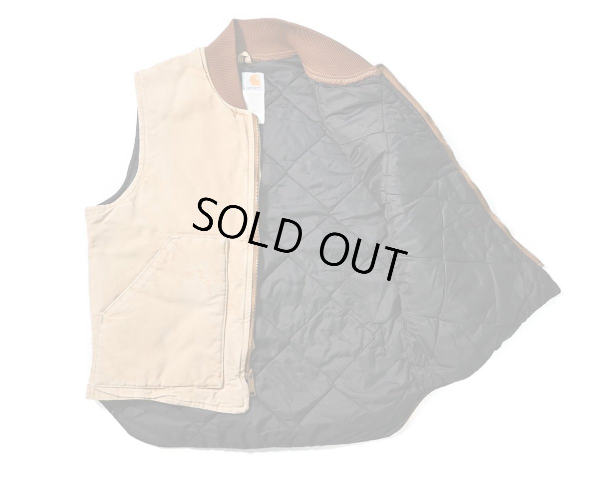 画像5: Used Carhartt Quilt Lined Duck Vest Brown made in USA (5)