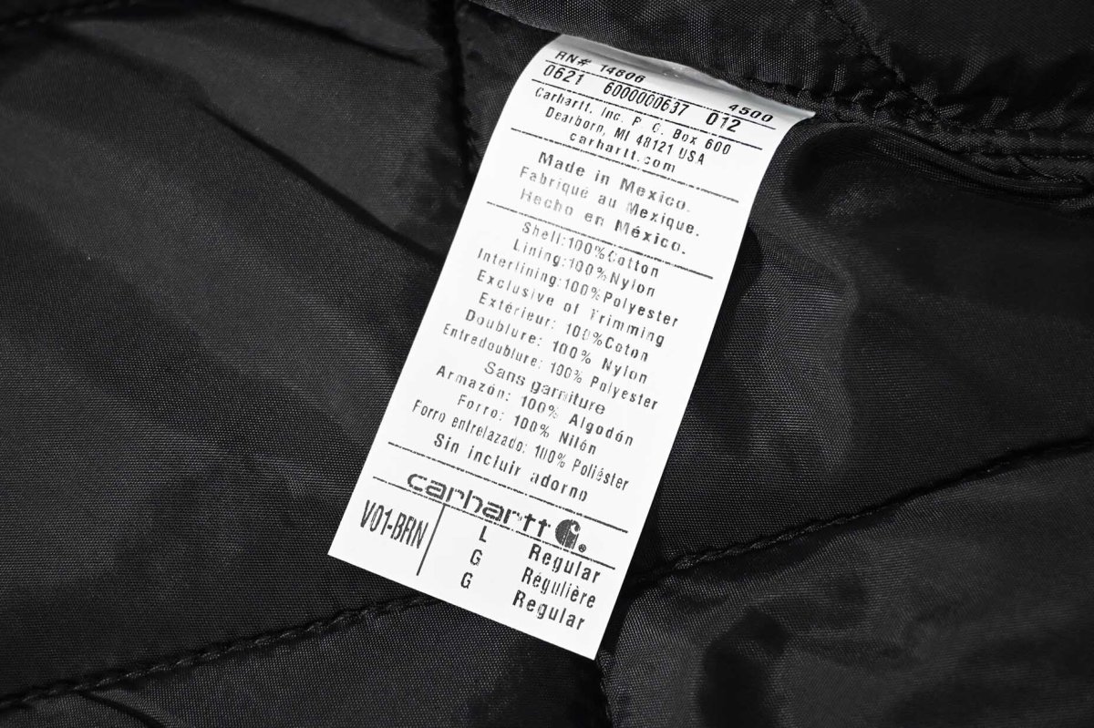 画像7: Deadstock Carhartt Quilt Lined Duck Vest Brown (7)