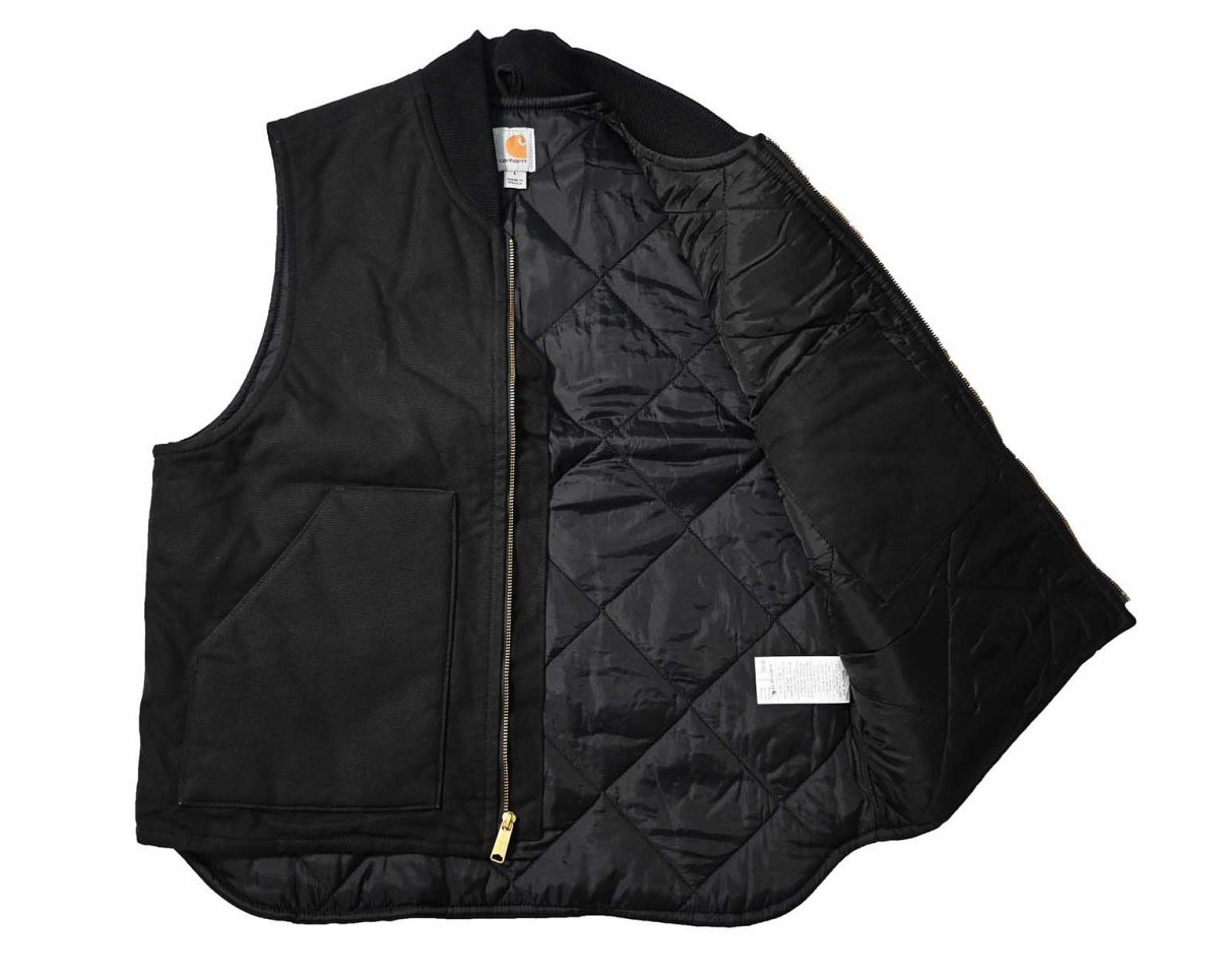 画像5: Used Carhartt Quilt Lined Duck Vest Black (5)