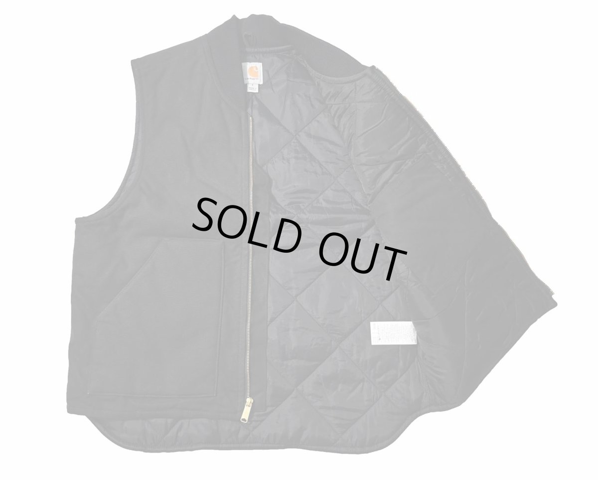 画像5: Used Carhartt Quilt Lined Duck Vest Black (5)