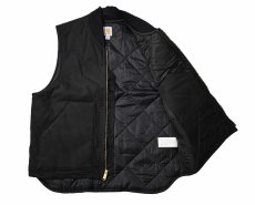 画像5: Used Carhartt Quilt Lined Duck Vest Black (5)