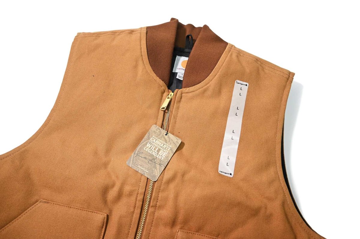 画像3: Deadstock Carhartt Quilt Lined Duck Vest Brown (3)