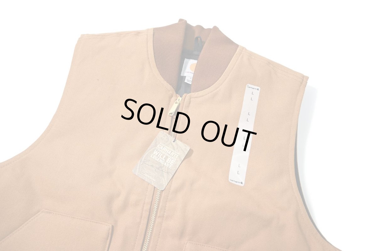 画像3: Deadstock Carhartt Quilt Lined Duck Vest Brown (3)