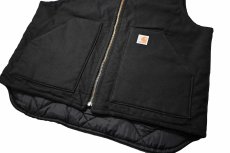 画像4: Used Carhartt Quilt Lined Duck Vest Black (4)