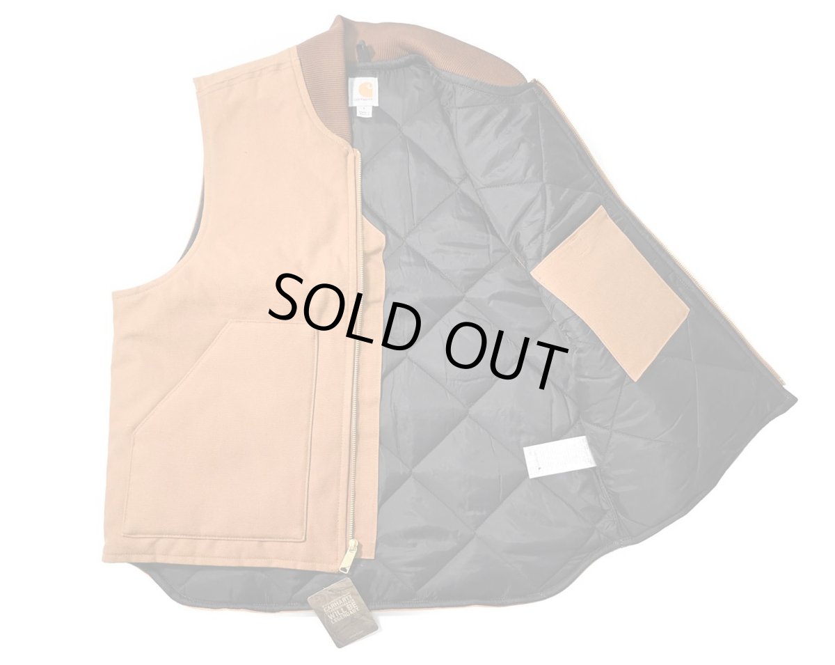 画像5: Deadstock Carhartt Quilt Lined Duck Vest Brown (5)