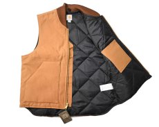 画像5: Deadstock Carhartt Quilt Lined Duck Vest Brown (5)