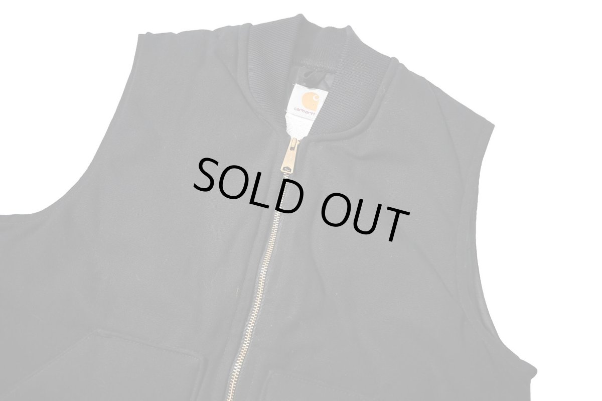 画像3: Deadstock Carhartt Quilt Lined Duck Vest Black made in USA (3)