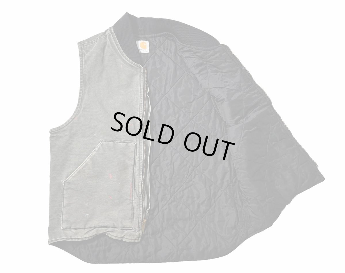 画像5: Used Carhartt Quilt Lined Duck Vest Moss (5)