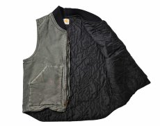 画像5: Used Carhartt Quilt Lined Duck Vest Moss (5)