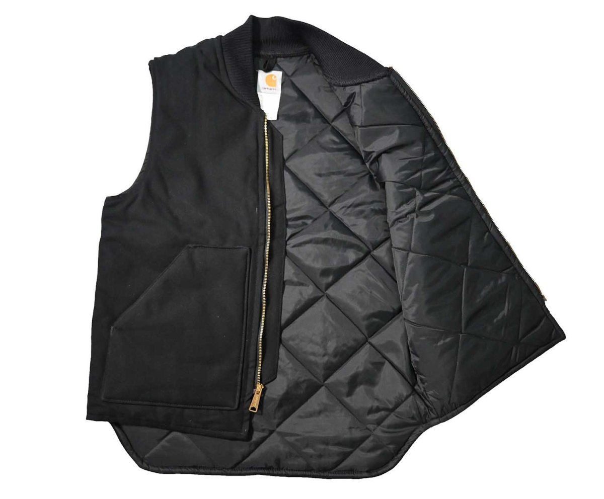 画像5: Deadstock Carhartt Quilt Lined Duck Vest Black made in USA (5)