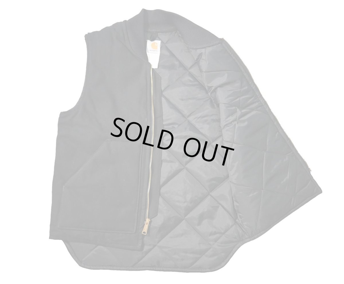 画像5: Deadstock Carhartt Quilt Lined Duck Vest Black made in USA (5)