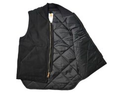画像5: Deadstock Carhartt Quilt Lined Duck Vest Black made in USA (5)