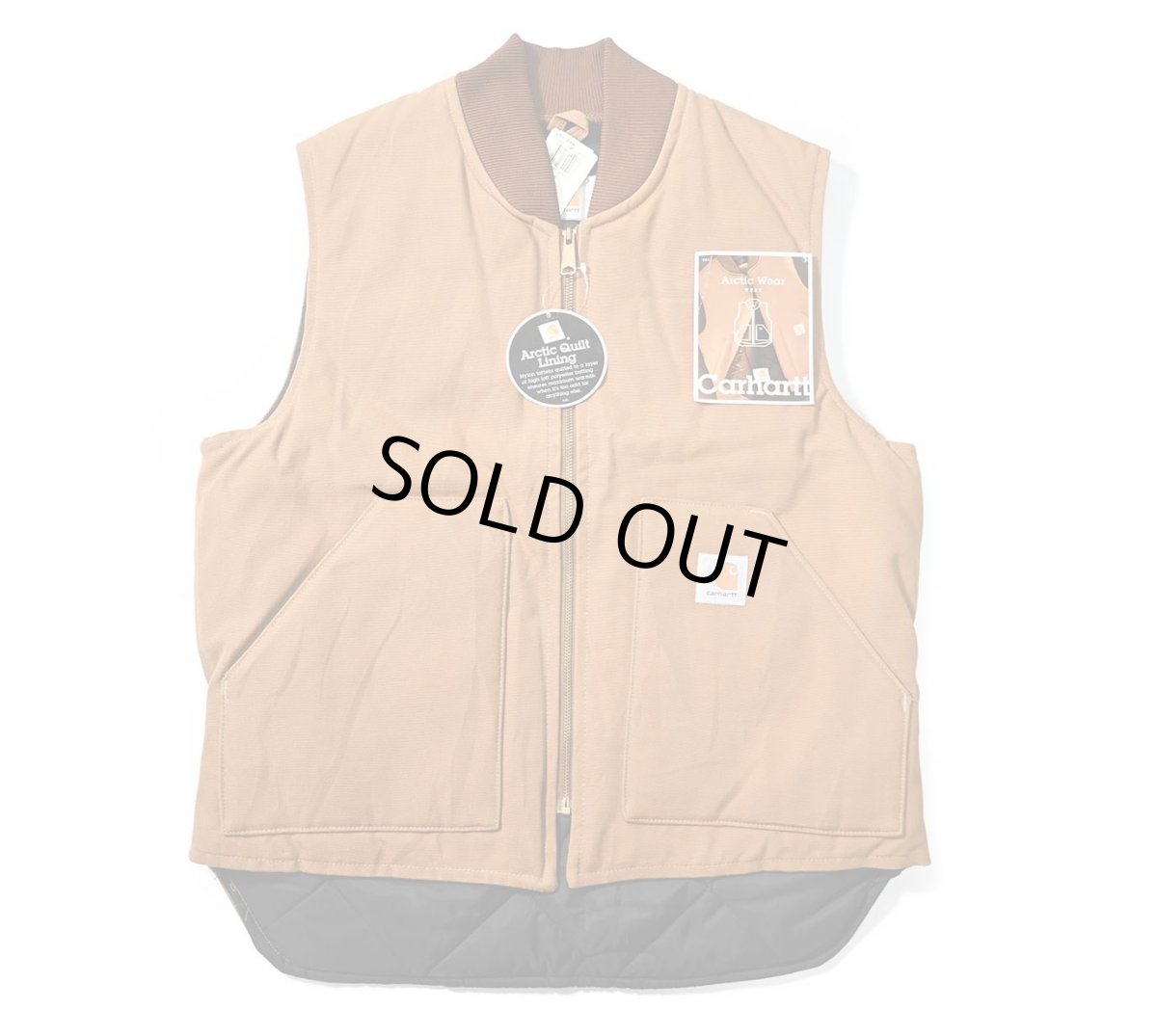 画像1: Deadstock Carhartt Quilt Lined Duck Vest Brown made in USA (1)