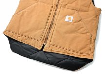 画像4: Used Carhartt Quilt Lined Duck Vest Brown made in USA (4)