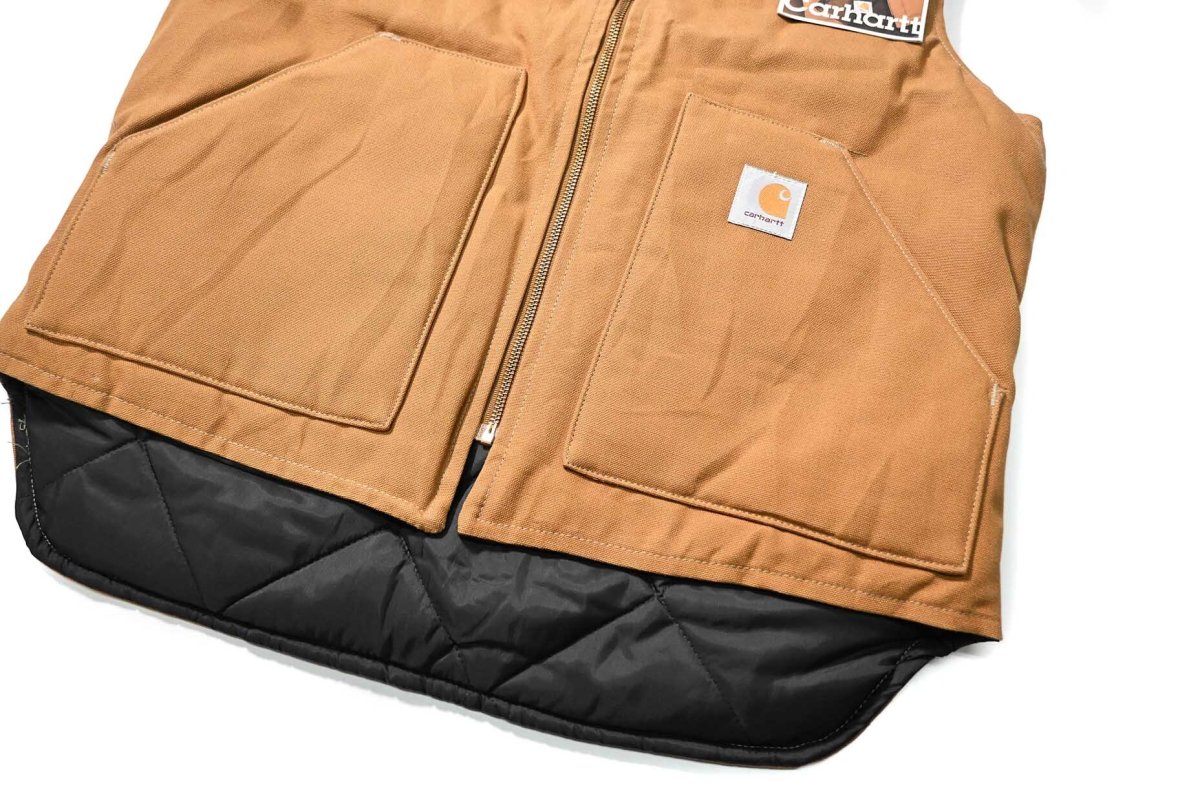 画像3: Deadstock Carhartt Quilt Lined Duck Vest Brown made in USA (3)