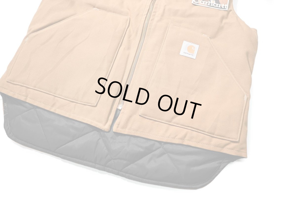 画像3: Deadstock Carhartt Quilt Lined Duck Vest Brown made in USA (3)