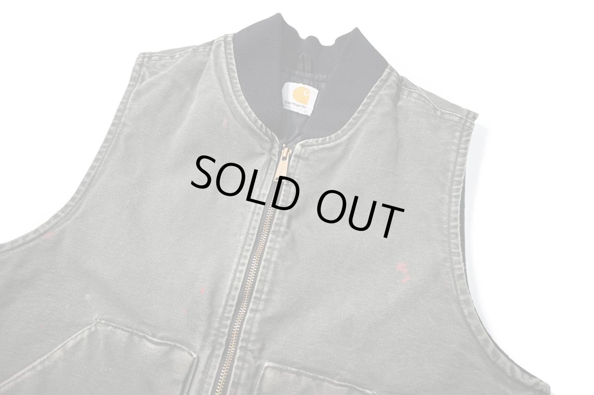 画像3: Used Carhartt Quilt Lined Duck Vest Moss (3)
