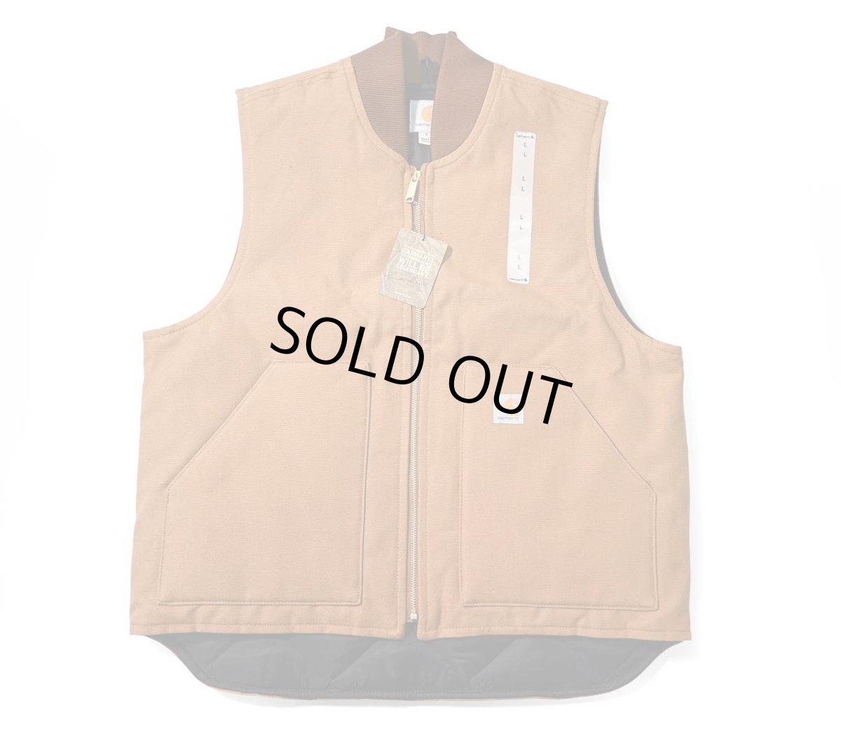 画像1: Deadstock Carhartt Quilt Lined Duck Vest Brown (1)