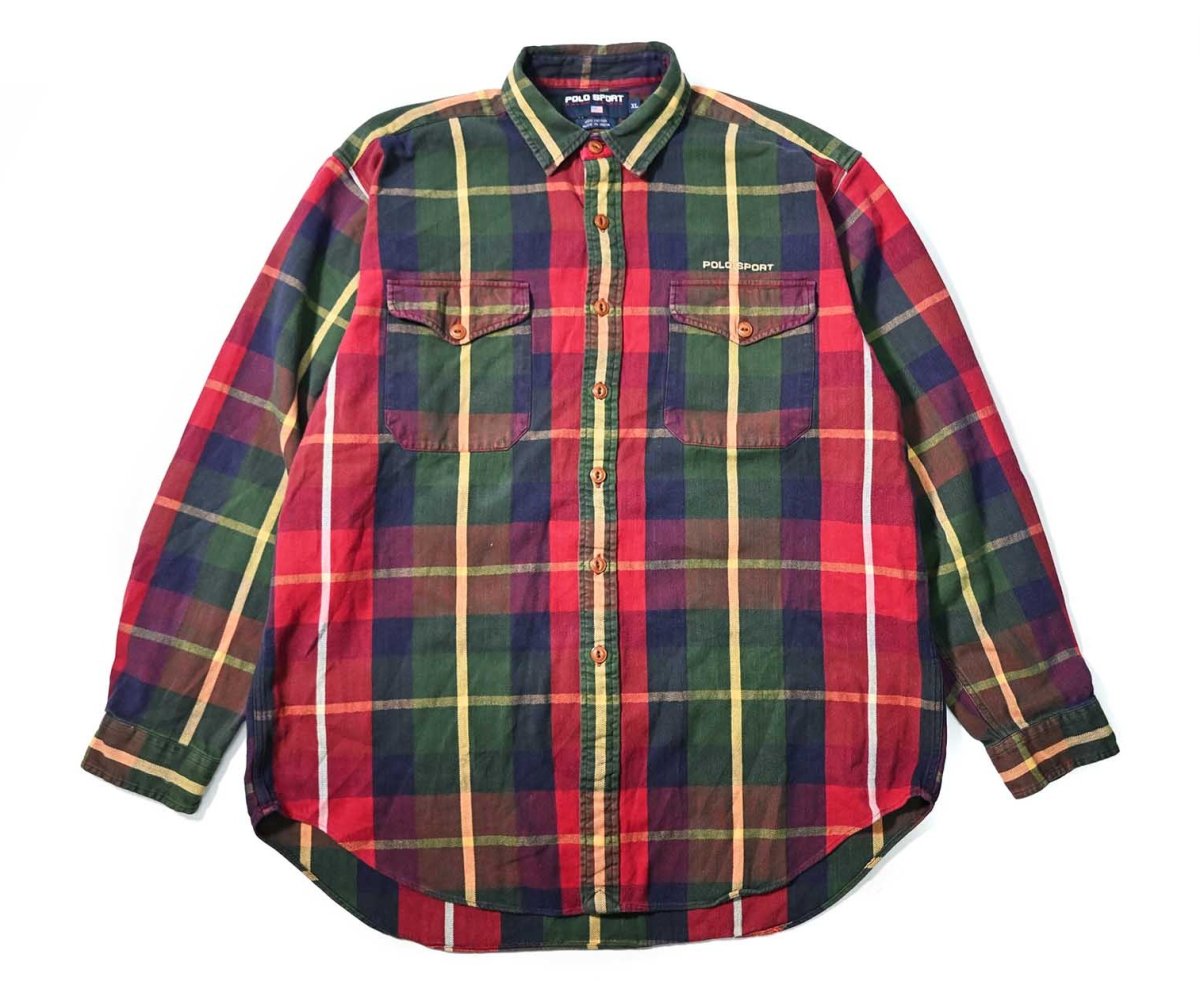 画像1: Used Polo Sport Ralph Lauren Flannel Shirt (1)
