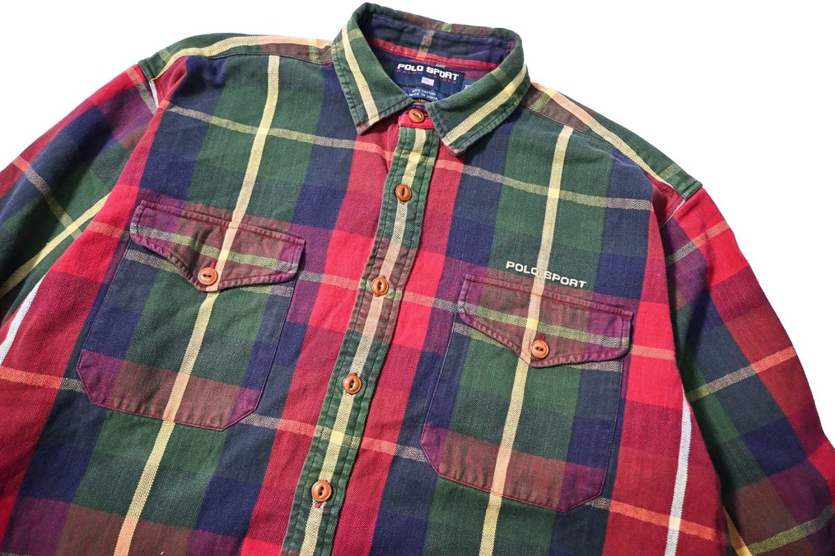 画像2: Used Polo Sport Ralph Lauren Flannel Shirt (2)