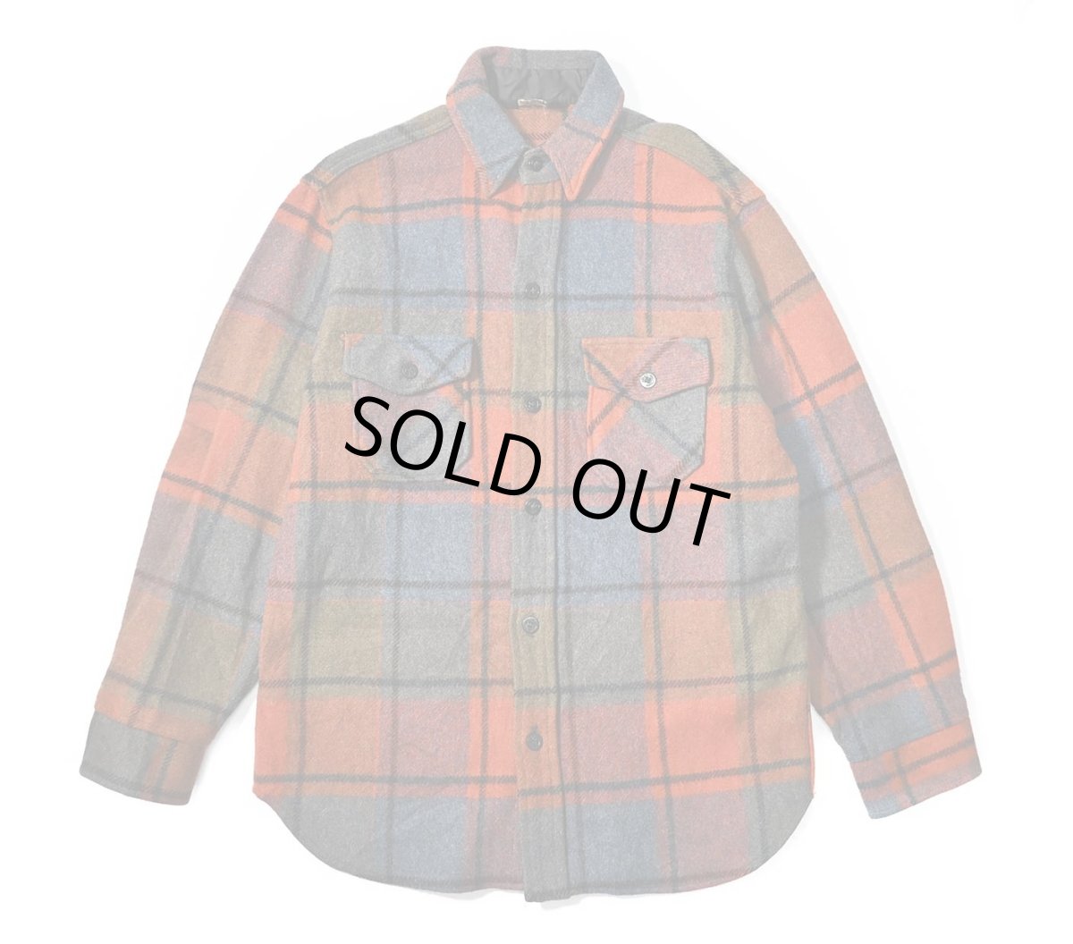 画像1: 60s Used Sears Wool Shirt (1)