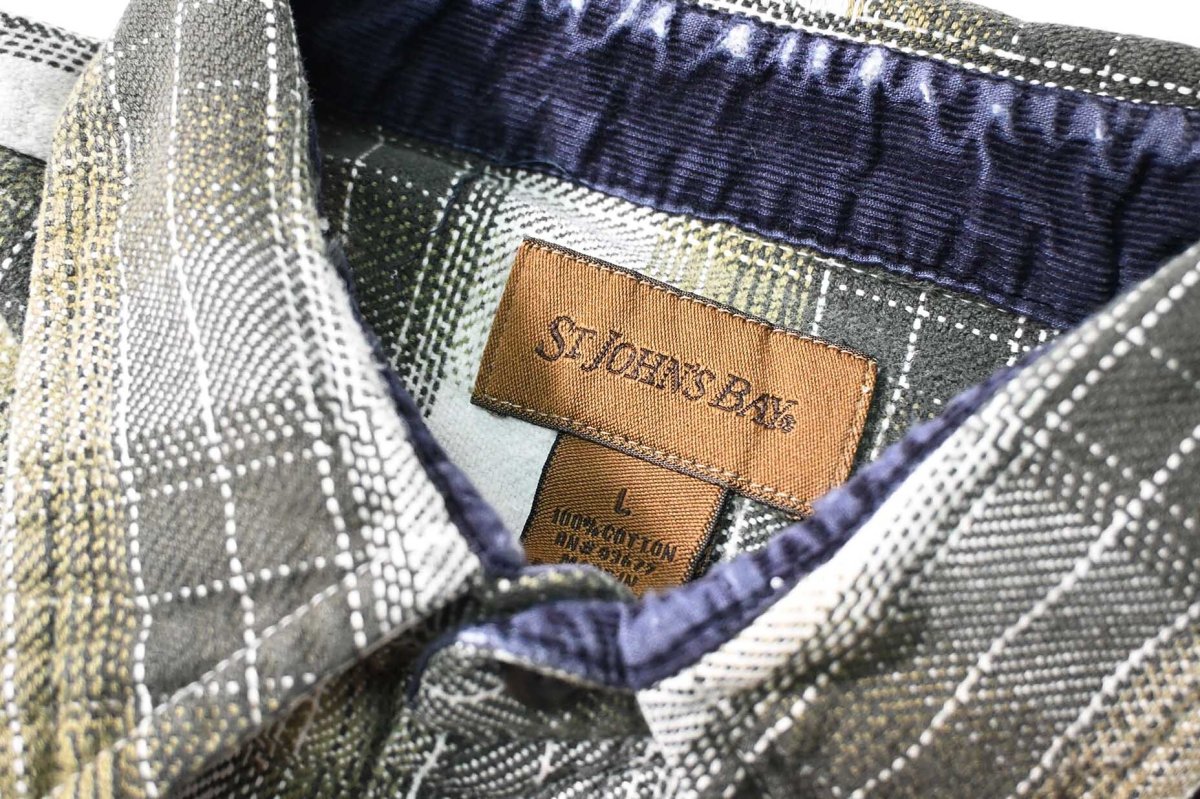 画像4: Used St John's Bay Heavy Flannel Shirt Box Cut (4)