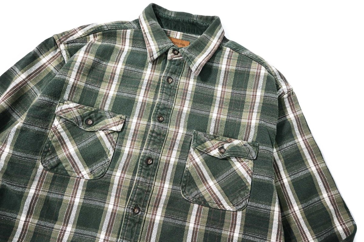 画像2: Used St John's Bay Heavy Flannel Shirt Box Cut (2)
