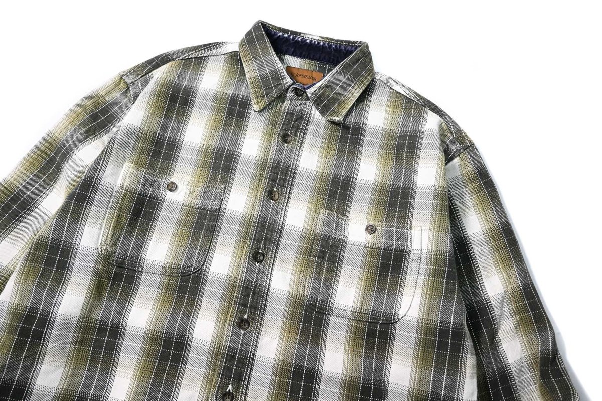 画像2: Used St John's Bay Heavy Flannel Shirt Box Cut (2)