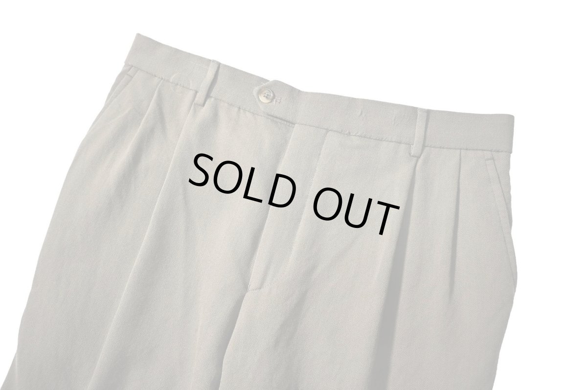 画像2: Used Joseph&Feiss Gold Wool Pleated Slacks (2)