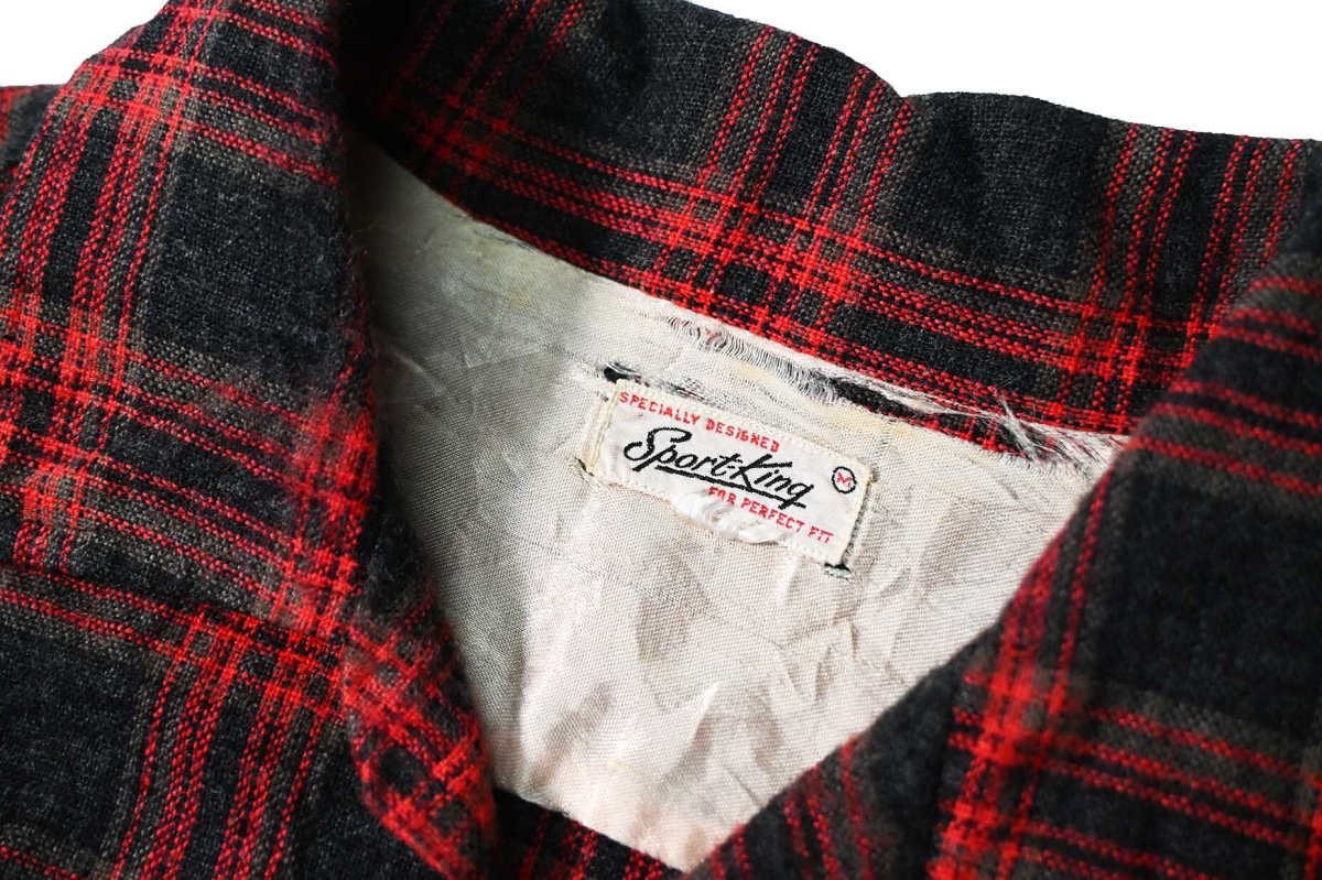 画像4: 60s Used Sports King Open Collar Wool Shirt (4)