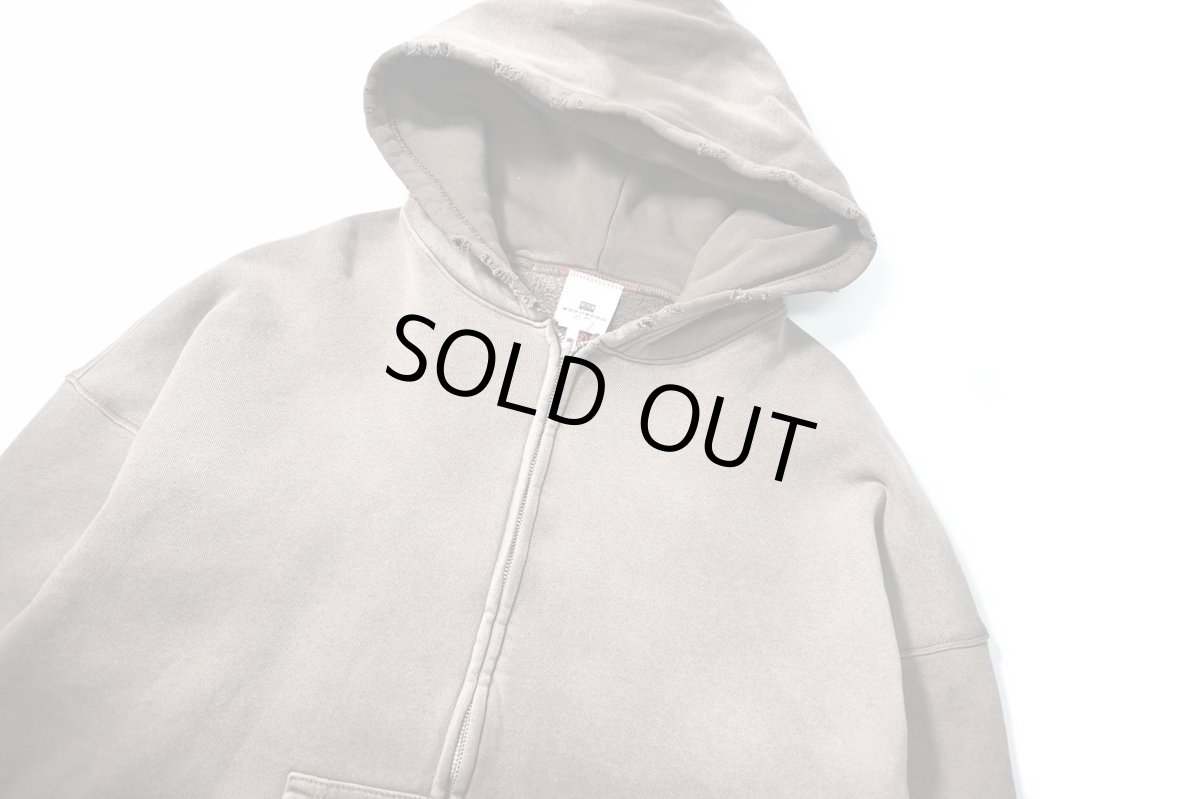 画像2: MOOJI MOOJI US Oversize Zip Up Hoodie Aged Stone Grey (2)